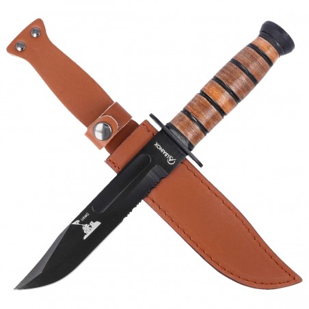 Nóż Martinez Albainox USMC wzór Ka-Bar Brown Leather, Black 3Cr13Mov (31762)