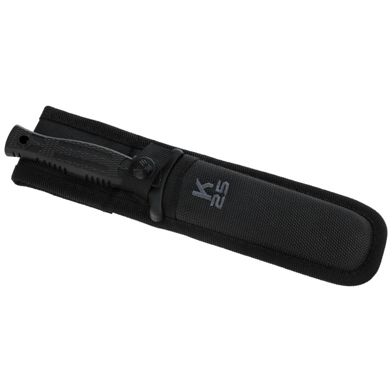 Nóż boot K25 RK-31699 Black Rubber, Black Titanium 7Cr17Mov