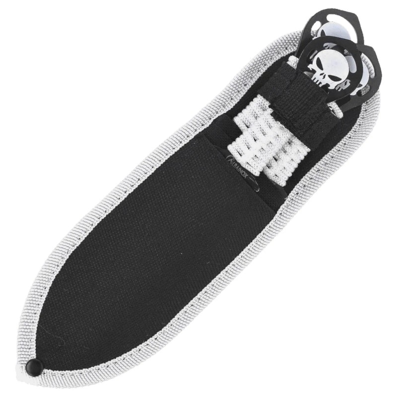 Noże do rzucania Martinez Albainox Skulls Set 3 szt White Cord, Satin 3Cr13Mov (32453)