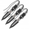 Noże do rzucania Martinez Albainox Skull Set 3 szt Black Paracord, Black 3Cr13Mov (32344)