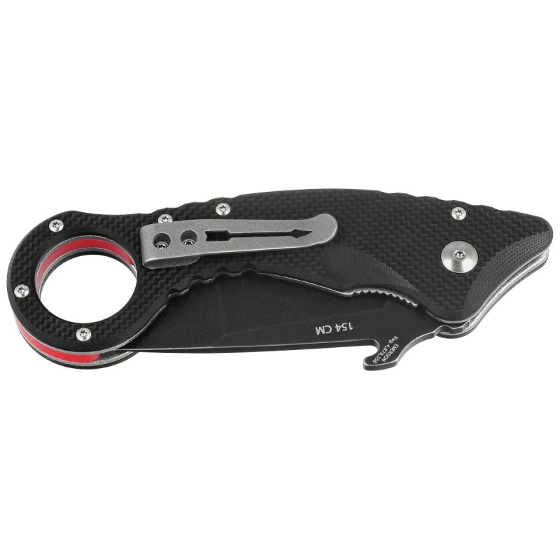 Nóż składany Spartan Blades Ronin Shoto Karambit Black G10, Black TiN CPM 154CM by Tu Lam (SFBL9BK)
