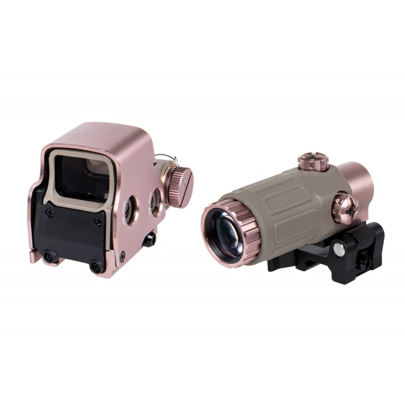 Zestaw kolimatora WADSN typu XTO z magnifierem typu T33 Dark Earth