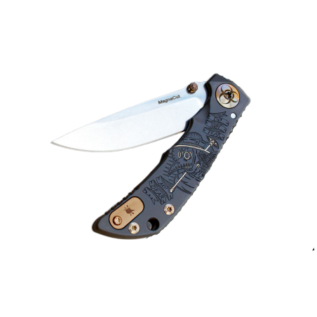 Nóż składany Spartan Blades Harsey 3.25 Folder Plague Doctor Black/Gold Titanium,  Stonewashed MagnaCut by William W. Harsey (SF