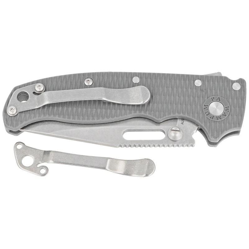Nóż składany Demko AD20.5 Clip Point Grey Grivory, Stonewashed AUS10A by Andrew Demko (205-10A-CPGRY)