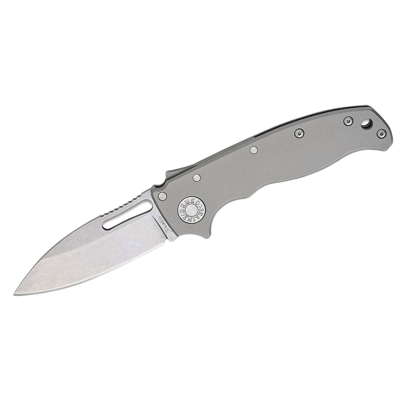 Nóż składany Demko AD20.5 Slicer Shark Smooth Titanium, Stonewashed CPM 3V by Andrew Demko (AD20.5-3V-Smooth TI-SS)