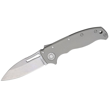 Nóż składany Demko AD20.5 Slicer Shark Smooth Titanium, Stonewashed CPM 3V by Andrew Demko (AD20.5-3V-Smooth TI-SS)