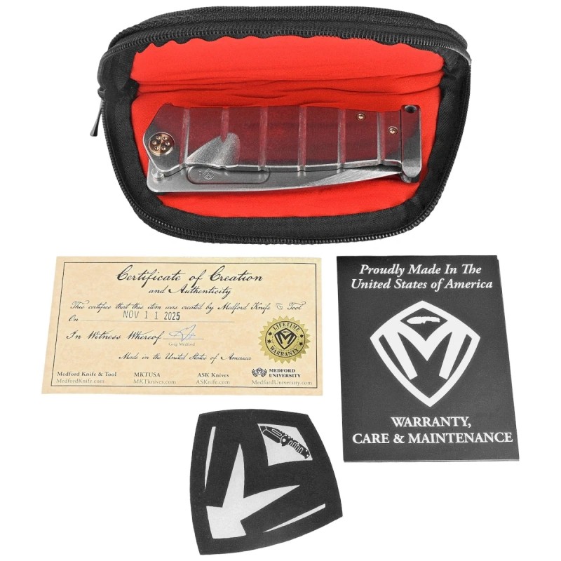 Nóż składany Medford USMC FF Tumbled Titanium, Bronze HW, Std Clip, Tumbled S90V by Greg Medford (MK2049TQ-01TM-T1CS-PT)