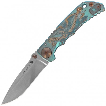 Nóż składany Spartan Blades Harsey Folder ''God & Country'' Titanium, Satin MagnaCut by William W. Harsey (SF5 Custom God & Coun