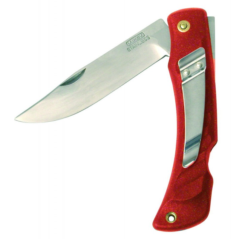Nóż składany Mikov Crocodile Red ABS, Mirror 420 (243-NH-1 CLIP/RED)