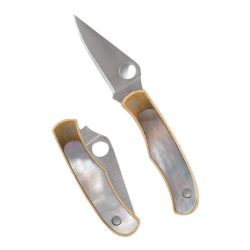 Nóż składany Spyderco Bug Nickel Silver/Abalone, Satin 12C27 (C133AP)