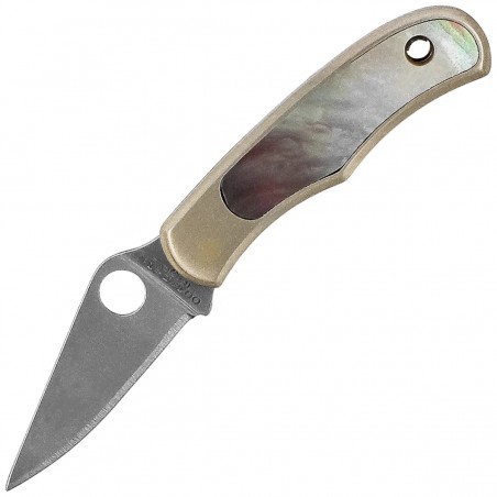 Nóż składany Spyderco Bug Nickel Silver/Abalone, Satin 12C27 (C133AP)