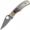 Nóż składany Spyderco Bug Nickel Silver/Abalone, Satin 12C27 (C133AP)