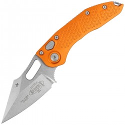 Nóż automatyczny Microtech Stitch-A S/E Orange Tangerine Tri-Grip Aluminium, Stonewashed by Borka Blades and Tony Marfione (169-