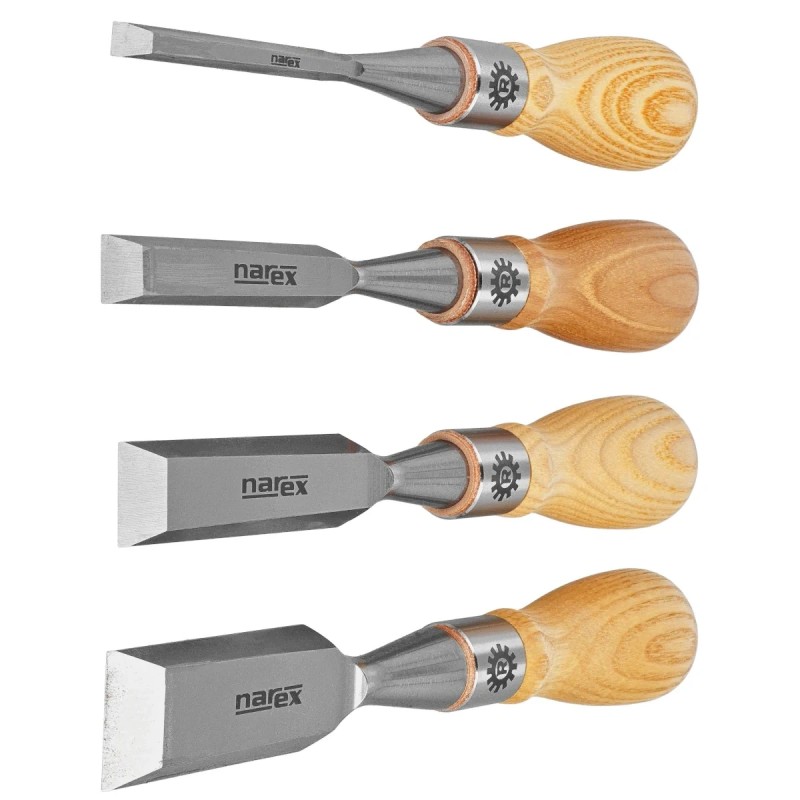 Narex Richter zestaw 4 dłut z fazowaniem bocznym 1/4'', 1/2'', 3/4'', 1'' (853800)