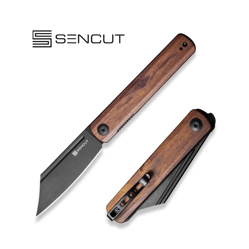 Nóż składany Sencut Bronte Guibourtia Wood, Black Stonewashed 9Cr18MoV (SA08E)