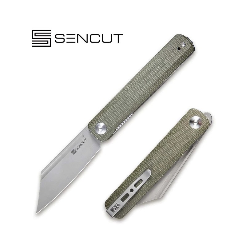 Nóż składany Sencut Bronte Green Micarta, Gray Stonewashed 9Cr18MoV (SA08B)