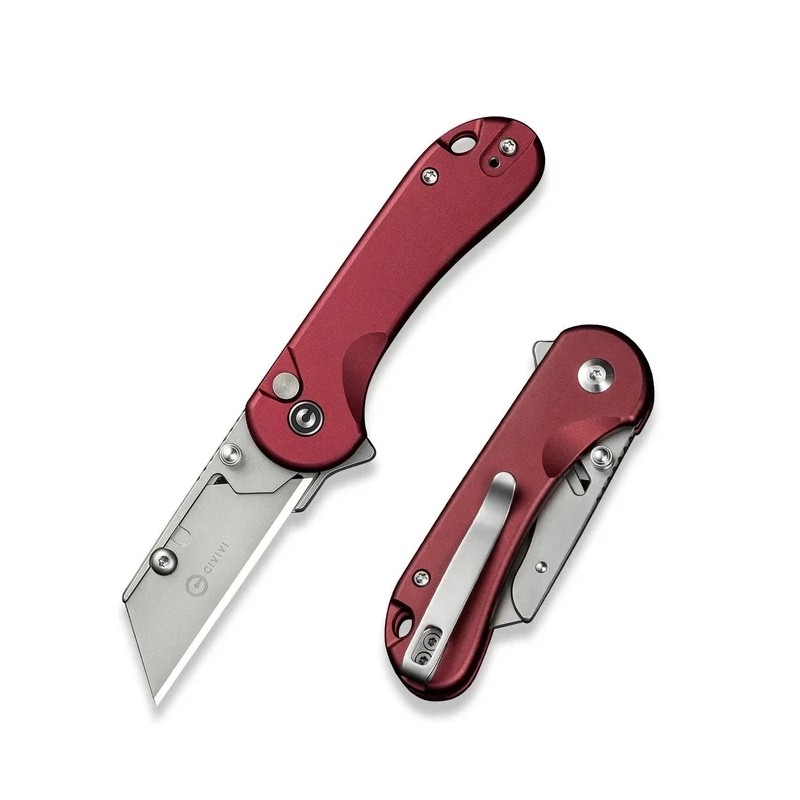 Nóż składany Civivi Elementum Utility Burgundy Aluminium, Stonewashed 6Cr13 (C23039B-5)