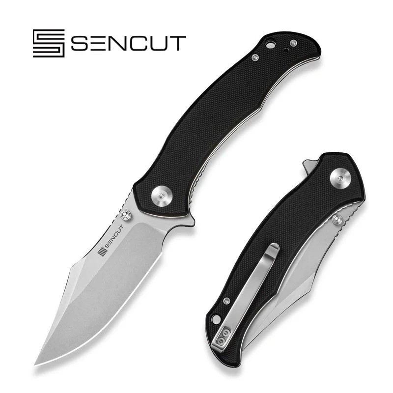 Nóż składany Sencut Tauron Black G10, Stonewashed D2 (S25060-1)