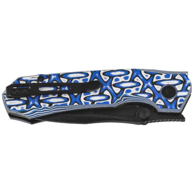 Nóż składany Remette RT-Rhino Blue/White G10, Black Stonewashed D2 (RNGD262)