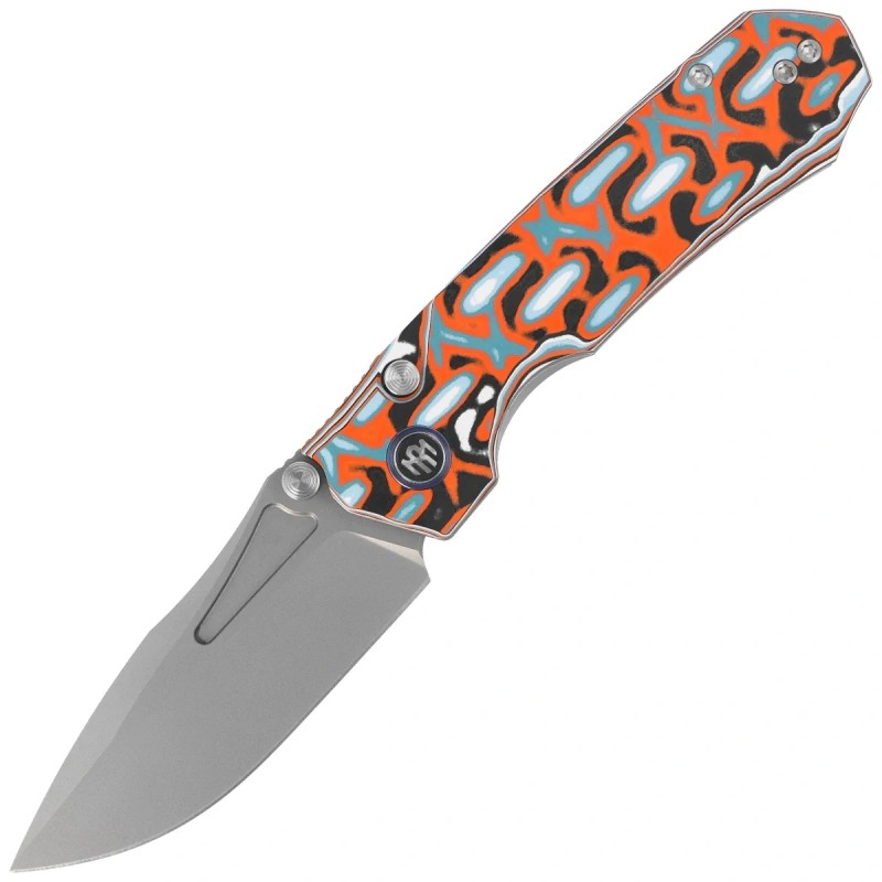 Nóż składany Remette RT-Rhino Blue/Orange G10, Beadblasted D2 (RNGD261)