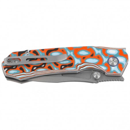 Nóż składany Remette RT-Rhino Blue/Orange G10, Beadblasted D2 (RNGD261)