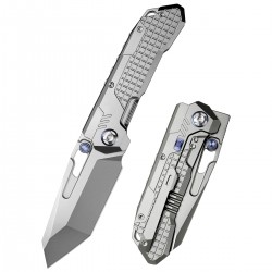 Nóż składany Remette RT-Cool Leopard Gray Sandblasting Titanium, Pearlescent M390 (RTKS-T)