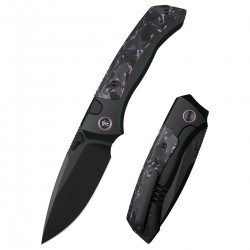 Nóż składany Remette RT-Steed Plating Black/Pink Titanium/Carbon Fiber, Black DLC M390 (RTWS-BY)