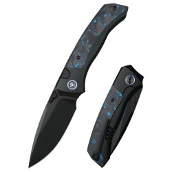 Nóż składany Remette RT-Steed Plating Black/Blue Titanium/Carbon Fiber, Black DLC M390 (RTWS-BL)