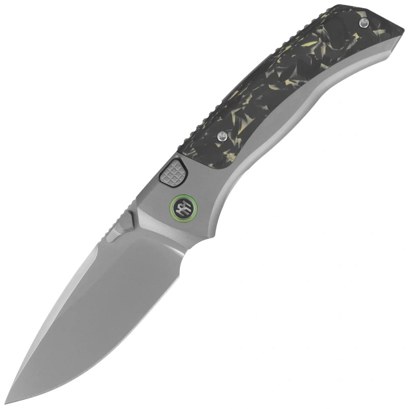 Nóż składany Remette RT-Steed Black/Green Sandblasting Titanium/Carbon Fiber, Pearlescent M390 (RTWS-TY)