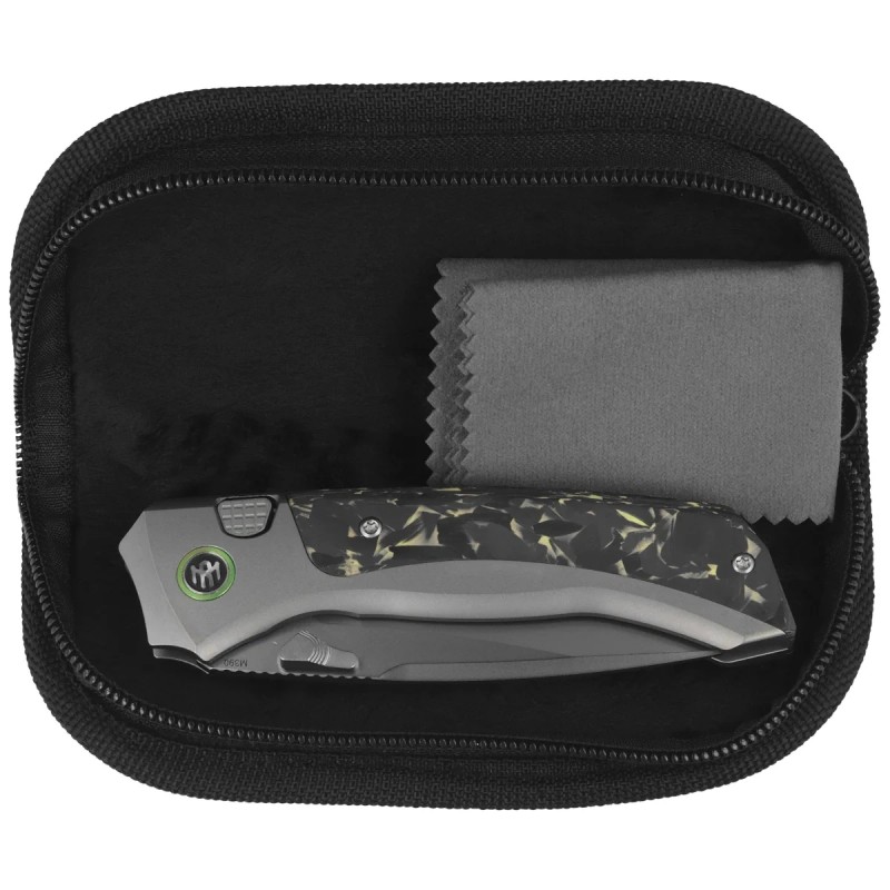 Nóż składany Remette RT-Steed Black/Green Sandblasting Titanium/Carbon Fiber, Pearlescent M390 (RTWS-TY)