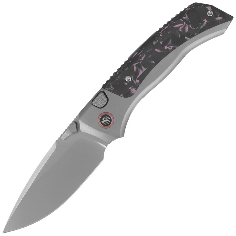 Nóż składany Remette RT-Steed Black/Pink Sandblasting Titanium/Carbon Fiber, Pearlescent M390 (RTWS-TP)