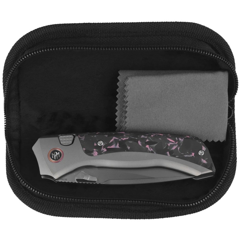 Nóż składany Remette RT-Steed Black/Pink Sandblasting Titanium/Carbon Fiber, Pearlescent M390 (RTWS-TP)