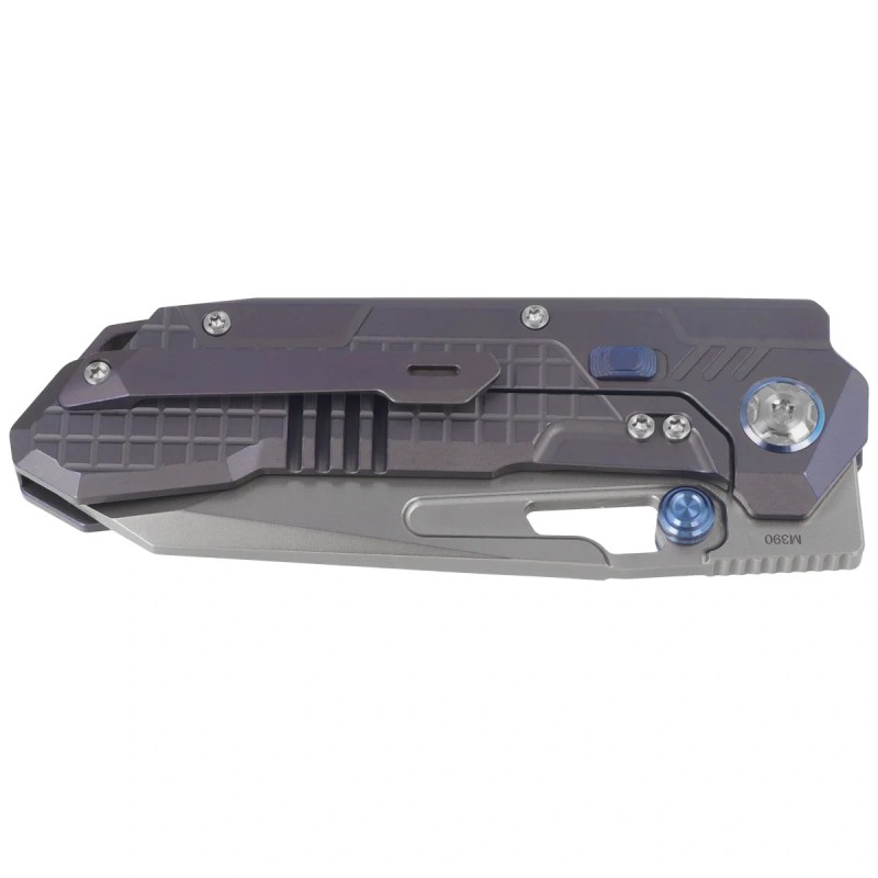 Nóż składany Remette RT-Cool Leopard Grilled Blue Titanium, Pearlescent M390 (RTKS-L)