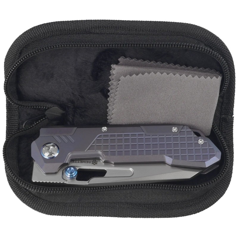 Nóż składany Remette RT-Cool Leopard Grilled Blue Titanium, Pearlescent M390 (RTKS-L)