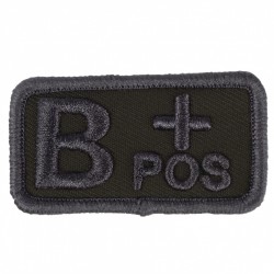 Emblemat na tkaninie narzepka grupa krwi B+ zielony
