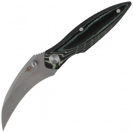 Nóż składany Bestech Mantidae Green Micarta, Satin / Stonewashed 14C28N by Lucas (BG60E)