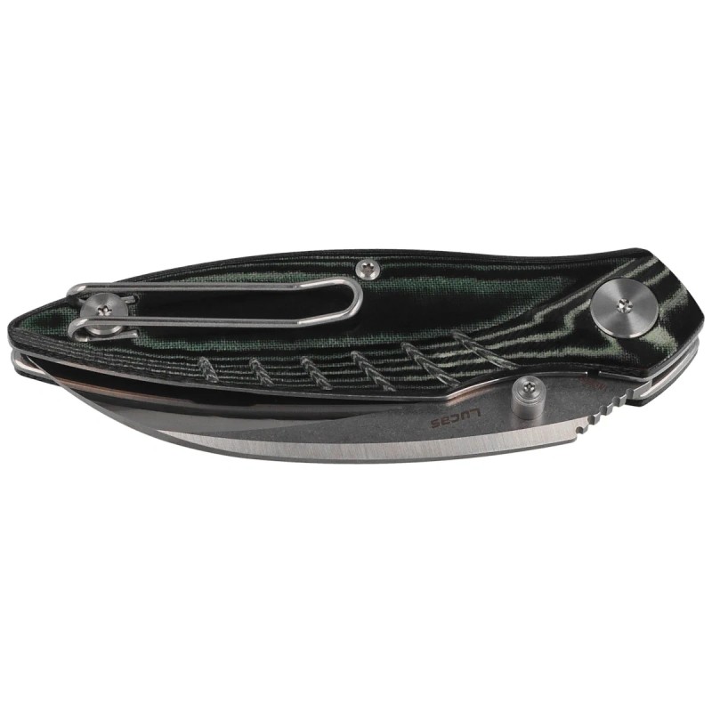 Nóż składany Bestech Mantidae Green Micarta, Satin / Stonewashed 14C28N by Lucas (BG60E)