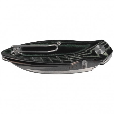 Nóż składany Bestech Mantidae Green Micarta, Satin / Stonewashed 14C28N by Lucas (BG60E)