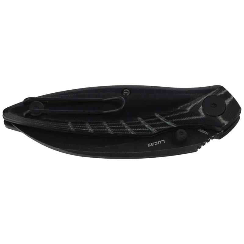 Nóż składany Bestech Mantidae Black Micarta, Black Stonewashed 14C28N by Lucas (BG60D)