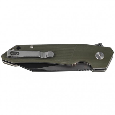 Nóż składany Bestech Barracuda Green G10, Black Stonewashed/Satin D2 (BG15B-2)