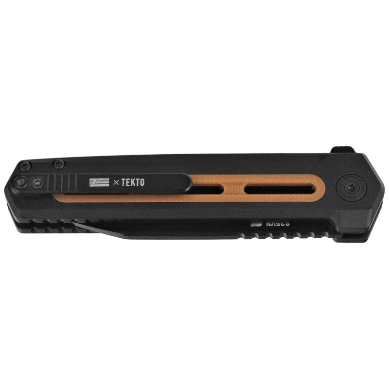 Nóż składany Tekto F4 Echo Zastava Black Aluminium/American Walnut G10, Titanium-Coated CPM S35VN