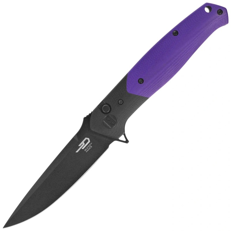 Nóż składany Bestech Swordfish Black/Purple G10, Black PVD 14C28N (BG62C)
