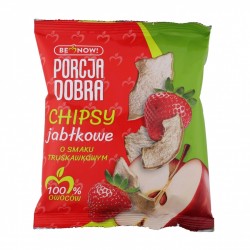 Chipsy jabłkowe Porcja Dobra o smaku truskawkowym 18g.