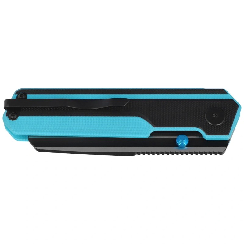 Nóż składany Bestech Tardis Black/Sky Blue G10, Black DLC/Satin D2 by Ostap Hel (BG54F)