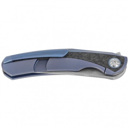 Nóż składany Bestech Sambac Blue Titanium / Marbled Carbon Fiber, Stonewashed / Satin MagnaCut by Ostap Hel (BT2402D)