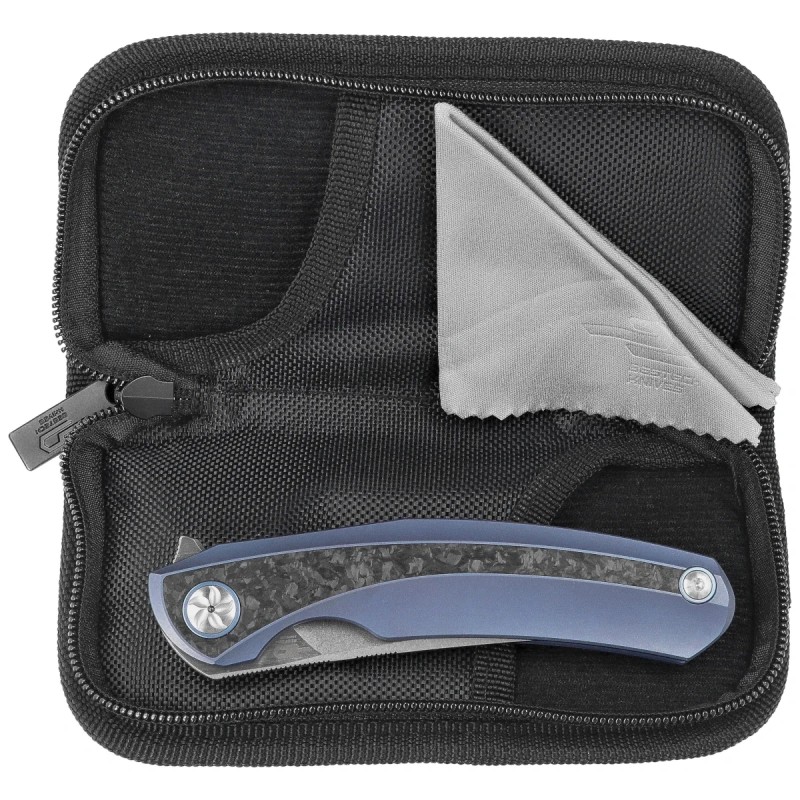 Nóż składany Bestech Sambac Blue Titanium / Marbled Carbon Fiber, Stonewashed / Satin MagnaCut by Ostap Hel (BT2402D)