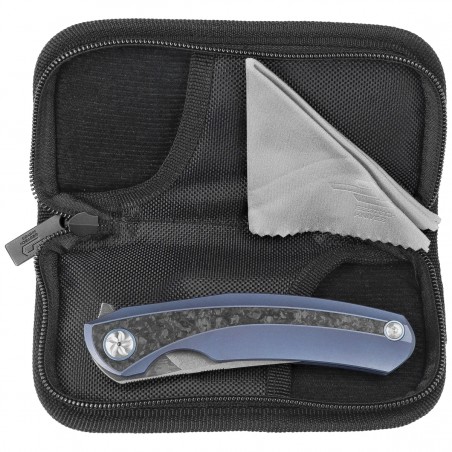 Nóż składany Bestech Sambac Blue Titanium / Marbled Carbon Fiber, Stonewashed / Satin MagnaCut by Ostap Hel (BT2402D)