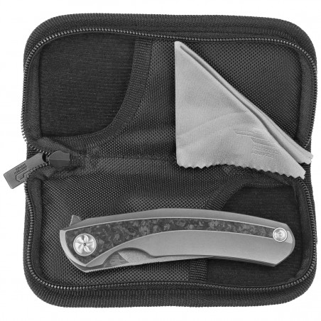 Nóż składany Bestech Sambac Grey Titanium /  Marbled Carbon Fiber, Stonewashed / Satin MagnaCut by Ostap Hel (BT2402C)