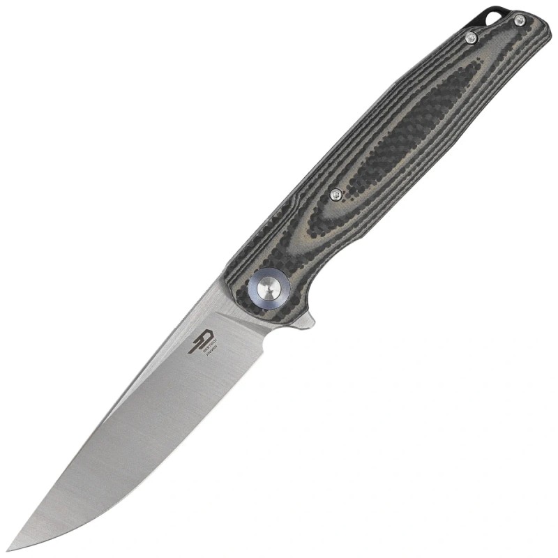 Nóż składany Bestech Ascot Beige Carbon Fiber/G10, Satin D2 (BG19B)