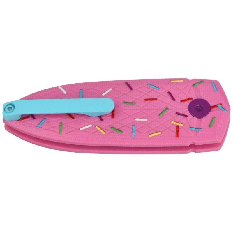 Nóż składany Bestech QUQU Pink/Printed Sprinkle Pattern G10, Blue 14C28N by Gogo (BG57C-2)